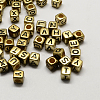 Antique Golden Plated Large Hole Acrylic European Beads PACR-Q099-M02-2