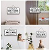 Natural Wood Bathroom Hanging Wall Decorations HJEW-WH0015-104-7