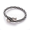 304 Stainless Steel Torque Bangles and Finger Ring Jewelry Sets SJEW-L137-03BP-2