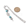 Mother's Day Key & Infinity Love Heart Pendant Bookmark with Synthetic Imperial Jasper AJEW-JK00259-06-3
