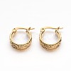 Golden Plated 304 Stainless Steel Hoop Earrings X-EJEW-E158-21G-1