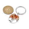 Natural Carnelian Chip & Alloy Tree of Life Pendant Keychain KEYC-JKC00648-04-3