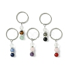 Gemstone Round Beaded Pendant Keychain KEYC-JKC00849-1