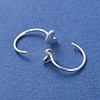 999 Sterling Silver Pull Through Earrings EJEW-P296-26B-S-2