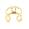 Clear Cubic Zirconia Initial Letter Open Cuff Ring RJEW-A012-01G-D-3