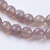 Natural Grey Agate Beads Strands G-G580-8mm-08-3