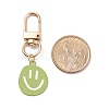 Spray Painted Alloy Smiling Face Pendant Decorations HJEW-JM00662-3