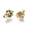 Brass Micro Pave Green Cubic Zirconia Charms KK-S354-245-NF-3
