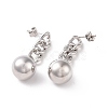 Brass Round Dangle Stud Earrings for Women EJEW-C008-30P-2