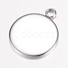 304 Stainless Steel Pendant Cabochon Settings STAS-G071-45P-3
