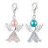 Angel Glass & Glass Pearl Pendant Decorations HJEW-JM01940-1