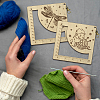 Wooden Square Frame Crochet Ruler DIY-WH0537-004-5