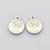 Flat Round with Tree of Life Plating Zinc Alloy Pendants X-PALLOY-N0104-02P-1
