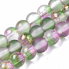 Frosted Spray Painted Glass Beads Strands GLAA-N035-03B-C01-1