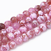 Natural Fire Crackle Agate Beads Strands G-S295-16A-8mm-1