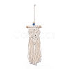 Cotton and Linen Cord Macrame Woven Tassel Wall Hanging EVIL-PW0002-10B-3