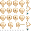 BENECREAT 20Pcs Brass Half Round Stud Earring Findings KK-BC0008-81-1