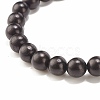 Synthetic Hematite & Natural Wood & Imperial Jasper(Dyed) Round Beaded Stretch Bracelet BJEW-JB07924-5