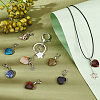   18Pcs 18 Style Gemstone Pendant Decorations PALLOY-PH0004-40-2