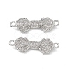 Brass Micro Pave Clear Cubic Zirconia Connector Charms KK-E068-VB393-2