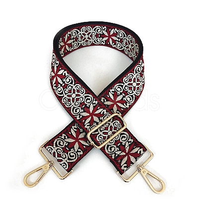 Polyester Jacquard Flower Bag Straps PW-WG11419-06-1