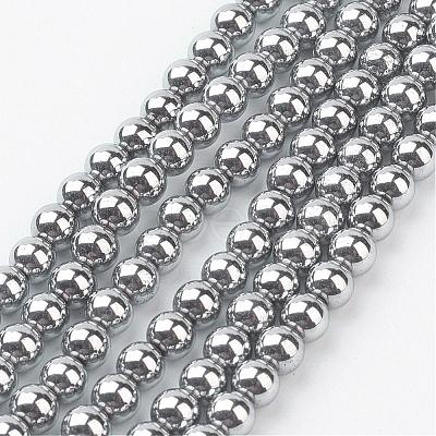 PVD Vacuum Plating Non-Magnetic Synthetic Hematite Beads Strands G-D010-1-1