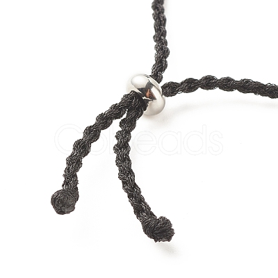 Braided Polyester Cord Bracelet AJEW-JB01125-01-1