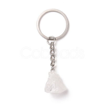 Natural Quartz Crystal Keychain G-E155-04P-01-1