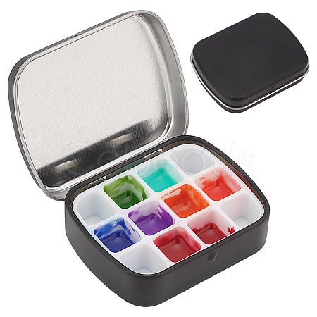 Iron Watercolor Paints & Nail Polish Tins Storage Box CON-WH0092-39B-1