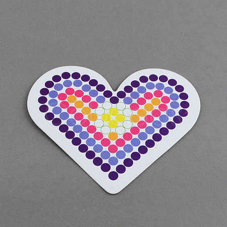 Heart DIY Fuse Beads Cardboard Templates X-DIY-S002-15A-1