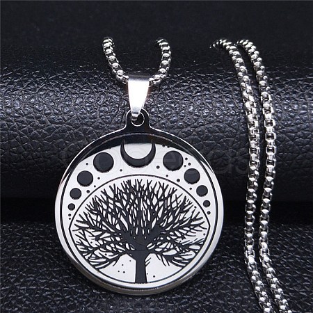 304 Stainless Steel Enamel Necklaces NJEW-Q338-05P-1