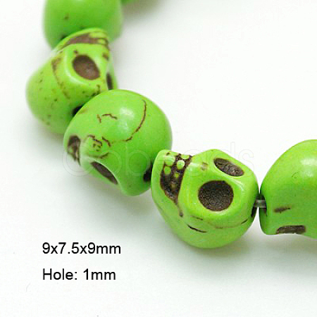 1 Strand Synthetic Howlite Skull Beads for Halloween Jewelry X-TURQ-E006-02-1