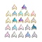 Rack Plating Alloy Pendants, with Rhinestone and Glass, Fishtail, Mixed Color, 17x14x5mm, Hole: 1.2mm