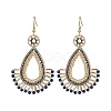 Handmade Seed Beads with Synthetic Blue Spinel Dangle Earrings EJEW-MZ00139-1