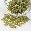 8/0 Two Cut Transparent Colours Pearl Luster Plated Round Hole Glass Seed Beads SEED-I005-104-1