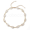 Adjustable Nylon Thread Shell Beads with Brass Kids Necklaces NJEW-JN04796-1