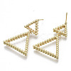 Brass Dangle Stud Earring KK-N232-106G-NF-2