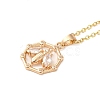 Brass Micro Pave Cubic Zirconia Pendant Necklaces for Women NJEW-E106-16KCG-2