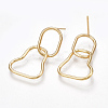 Brass Dangle Stud Earrings KK-S350-047G-2