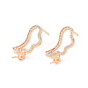 Brass Micro Pave Clear Cubic Zirconia Earring Findings KK-T062-233G-NF-1