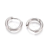 Tarnish Resistant 202 Stainless Steel Huggie Hoop Earrings EJEW-F111A-13mm-P-2