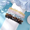 12 Constellation Natural Mixed Gemstone Chip Beaded Stretch Bracelets Sets for Women Men BJEW-JB10264-08-4