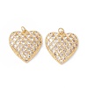 Rack Plating Brass Micro Pave Clear Cubic Zirconia Pendants ZIRC-C040-09G-2