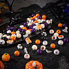  13 Styles Halloween Spray Painted Natural Wood Beads WOOD-TA0001-85-6