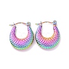 Ion Plating(IP) Rainbow Color 304 Stainless Steel Chunky Crescent Moon Hoop Earrings for Women EJEW-G293-24M-1