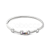 Rectangle & Donut Colorful Cubic Zirconia Hinged Bangle BJEW-G659-02P-1