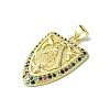 Real 18K Gold Plated Brass Micro Pave Cubic Zirconia Pendants KK-H472-15G-01-2