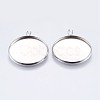 304 Stainless Steel Pendant Cabochon Settings X-STAS-I069-37-25MM-1