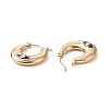 316 Stainless Steel Hoop Earrings EJEW-I282-01B-01G-3