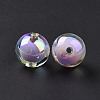 UV Plating Rainbow Iridescent Acrylic Beads OACR-P014-05B-4